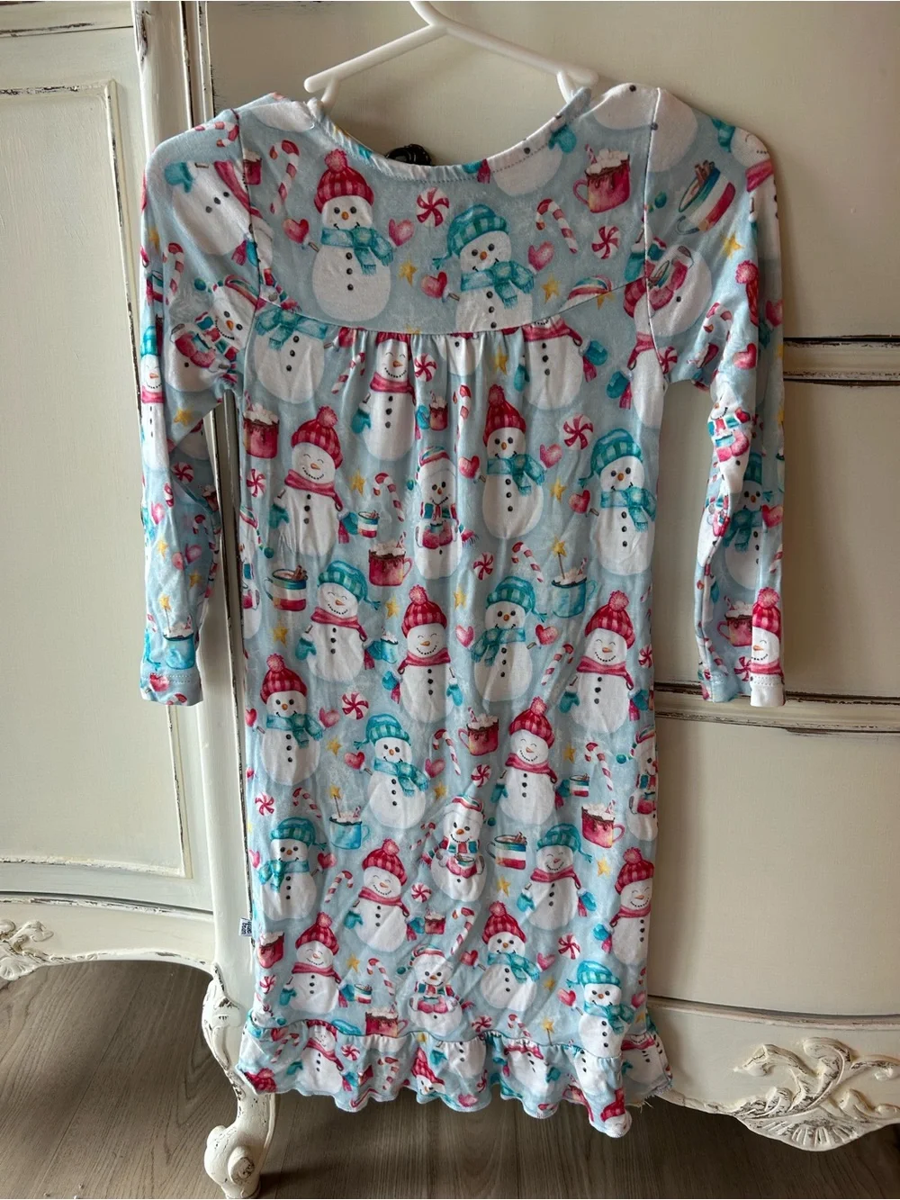 Birdie Bean Light Blue Snowman Kids Pajama Nightgown